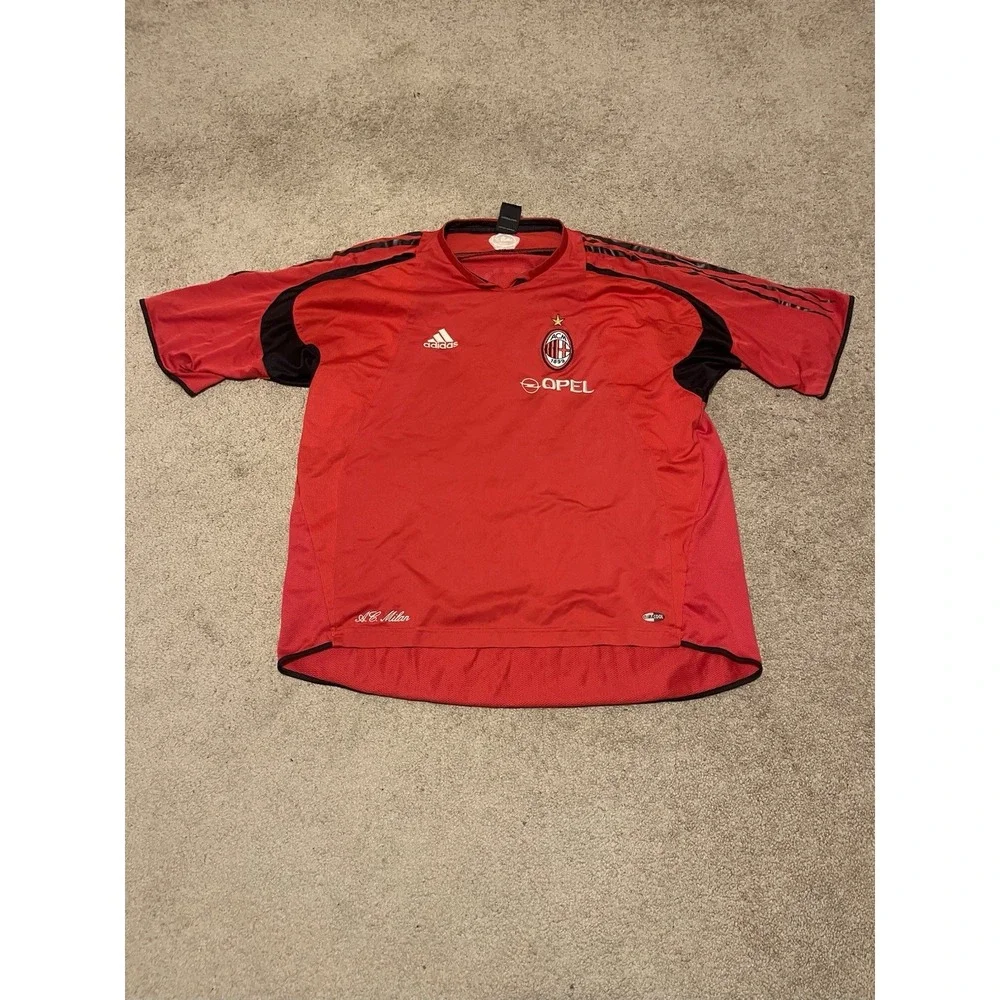 AC Milan 2004 Adidas Opel red player issue training shirt maglia jersey XL